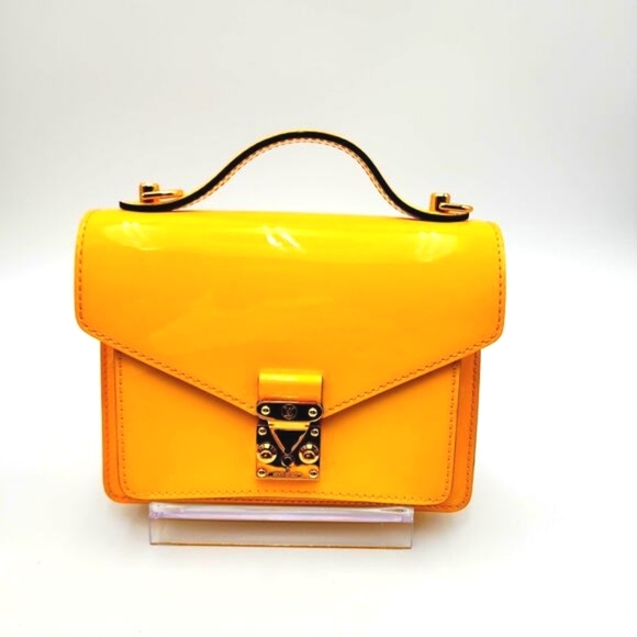 LOUIS VUITTON Yellow Vernis Leather Monceau BB Bag - Picture 3 of 16
